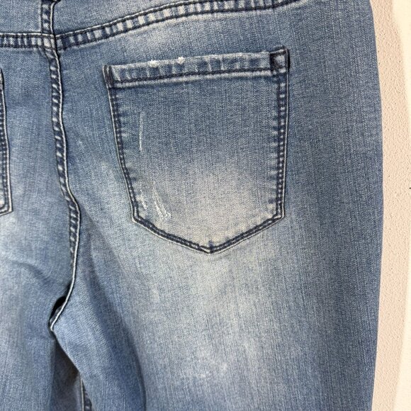 Vintage America Floral Embroidered Bestie Jean Sz 12/31Ankle Mid Rise Distressed - Picture 9 of 14